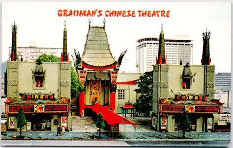 Los Angeles California Graumans Chinese Theatre Oriental Pagoda Vintage