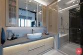 日式廁所方便實用 大廳水泥+灰藍色締造時尚寫意的生活空間 | DesignIDK