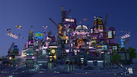 Hive City Un Sanctuaire Alien Futuriste Map Minecraft Minecraft Fr