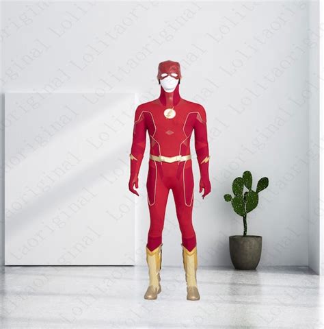 The Flash Barry Allen Cosplay Costume Halloween Costume Sets Etsy