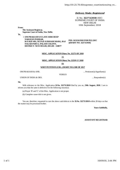 Objection Letter Dated 10092018 By Sc
