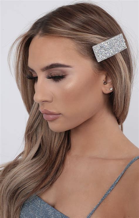 Silver Sparkle Sparkle Hair Clip Accessories Femme Luxe