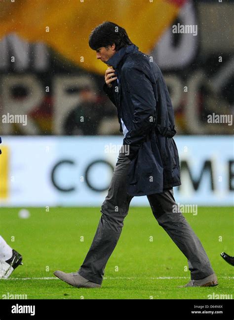 germany s coach joachim loew leaves the pitch after the international friendly soccer match