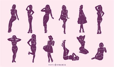 pin up girl silhouette vector art