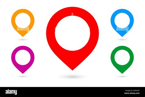 Map Pointer Icon Gps Location Symbol Flat Design Style Colored Map