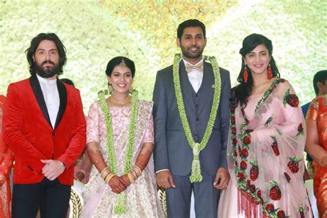 Shruti Haasan Michael Corsale And Kamal Haasan Attend Aadhavs Wedding Festivities See Photos