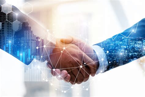 Business Men Investor Handshake With Effect Global Network Link