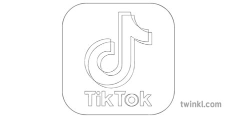 Tik Tok App Icon Black And White Rgb Ilustración Twinkl