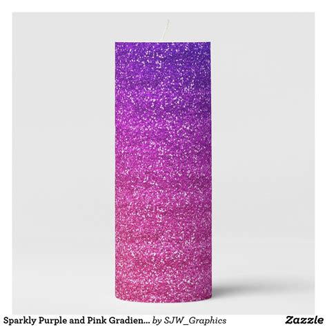Sparkly Purple And Pink Gradient Glitter Pillar Candle Zazzle In 2022