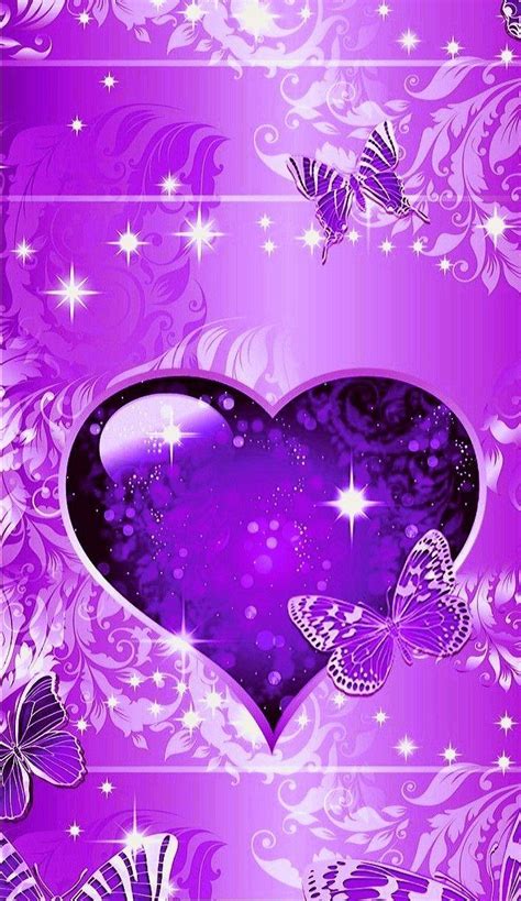 Purple Hearts And Butterfly Wallpapers Top Free Purple Hearts And