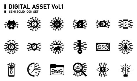 Digital Asset Semi Solid Icon Set 15430771 Vector Art At Vecteezy