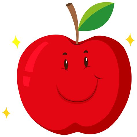 Red Apple With Happy Face 299335 Vector Art At Vecteezy