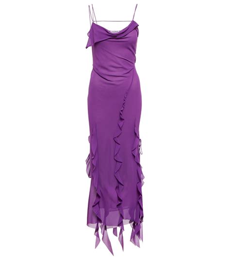 Acne Studios Ruffle Trimmed Slip Dress In Purple Lyst Canada