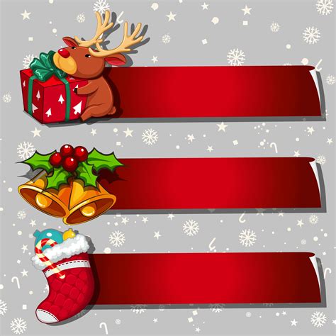 Three Banner Design With Christmas Theme 374366 Vector Art At Vecteezy