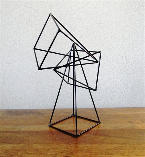 Reserved Geometric Pyramid Sculptures Set Of 3 In Black