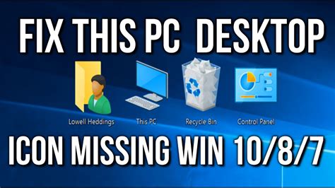 How To Fix This Pcmy Computer Desktop Icons Missing Windows 1087