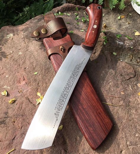 Modded Handmade Knife Machete Competition Knife Cutting