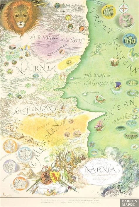 A Map Of Narnia And The Surrounding Countries Barron Maps