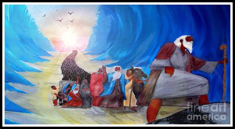 Moses Leading Through The Red Sea Painting By Justin Moore