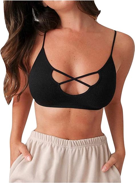 7789 Womens Strappy Bra Front Criss Cross Bralettes For