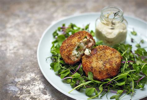 Don't worry, there's still cream cheese involved. Smoked Haddock, Salmon and Cress Fishcakes - deliciouslyorkshire
