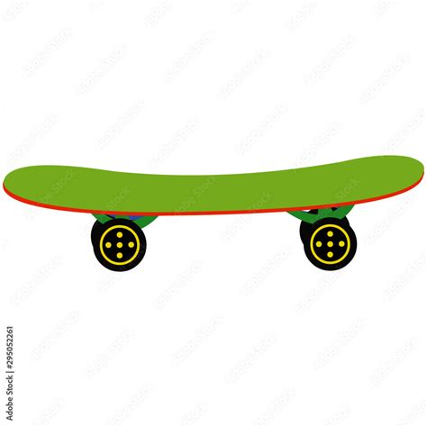 Vetor De Green Skateboard Cartoon Vector Image Do Stock Adobe Stock