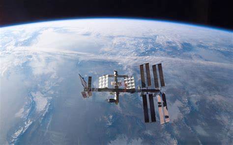 Gray Satellite Iss International Space Station Space Hd Wallpaper