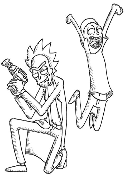 Rick Sanchez And Morty Smith Coloring Page Free Printable Coloring