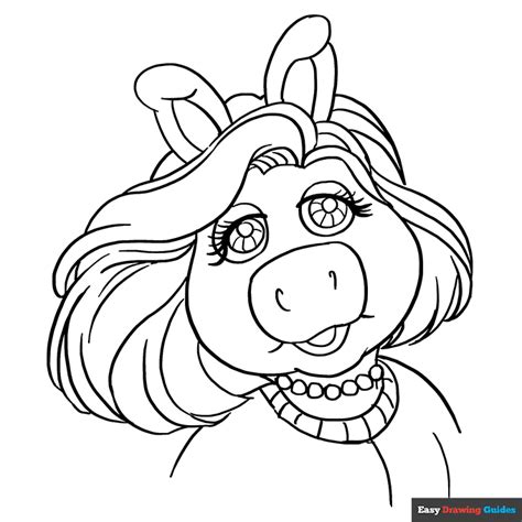 Miss Piggy From The Muppet Show Coloring Page Easy Drawing Guides
