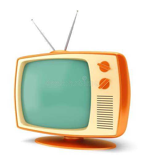 Vintage Tv Set On White Stock Illustration Illustration Of Antique