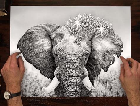 Nature Inspired Stippling Art Comprises Millions Of Hand Drawn Dots