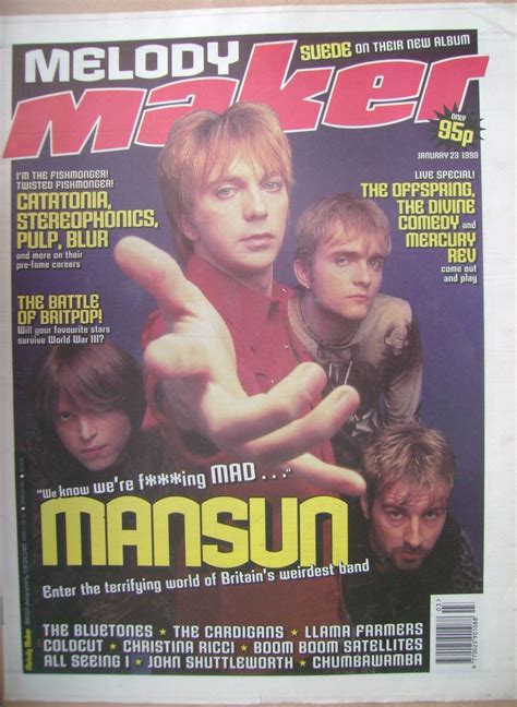 Melody Maker Magazine Mansun Cover 23 January 1999