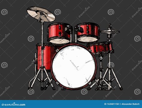 Illustration Of Drum Kit Stock Vector Illustration Of Bass 163681158