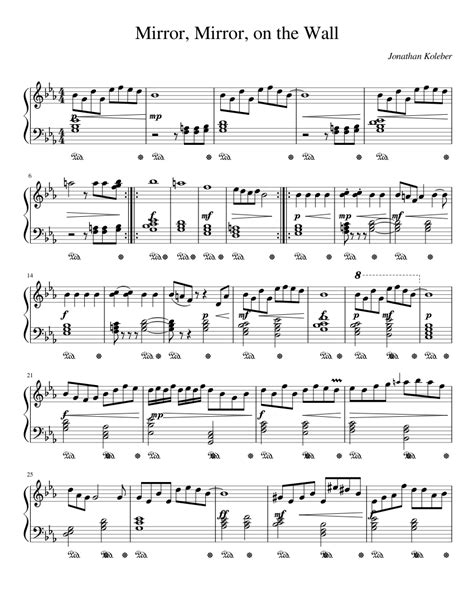 Mirror Mirror On The Wall Sheet Music For Piano Download Free In