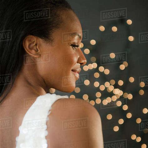 Smiling Glamorous Black Woman Stock Photo Dissolve