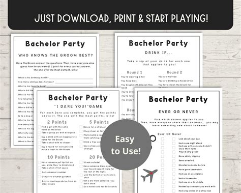 bachelor party games bundle pack stag do games bachelor etsy