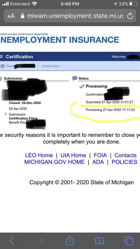 Check spelling or type a new query. MICHIGAN How long does the certification take to process once it starts? : Unemployment
