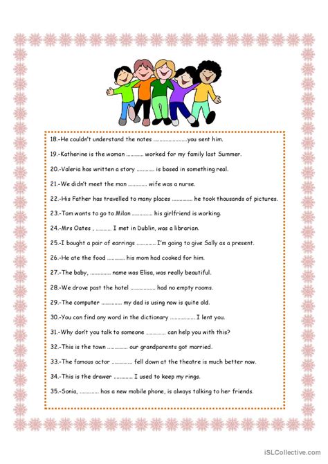 Defining And Non Defining Relativ English Esl Worksheets Pdf Doc