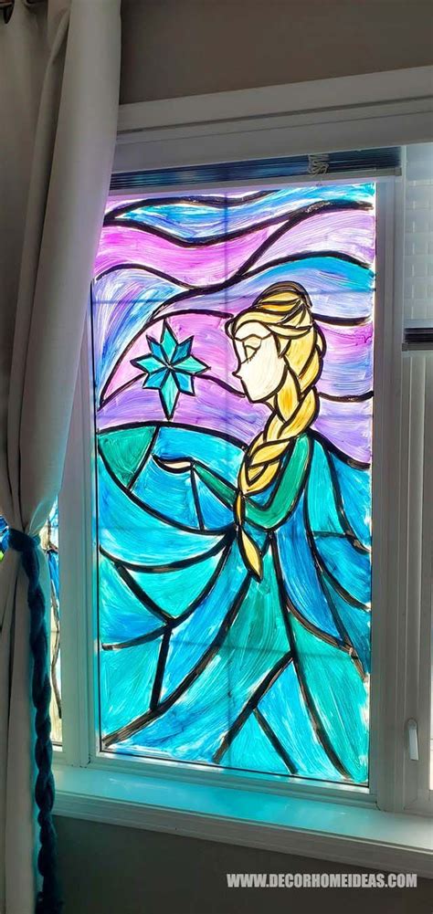 Some tutorials suggest thinning the paint with water and a drop of dish soap. Paint Your Own Stained Glass Windows in 2020 | Diy stained ...