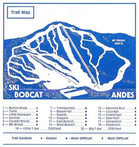 Bobcat Ski Center Trail Map 1989 NYSkiBlog Directory