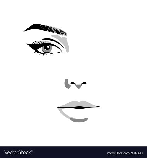 Glamour Fashion Beauty Woman Face Royalty Free Vector Image