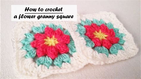 How To Crochet A Flower Granny Square Youtube