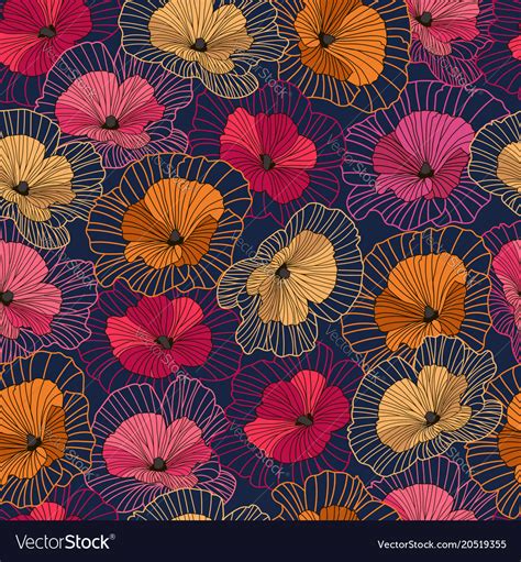 Vintage Seamless Floral Pattern Abstract Flowers Vector Image