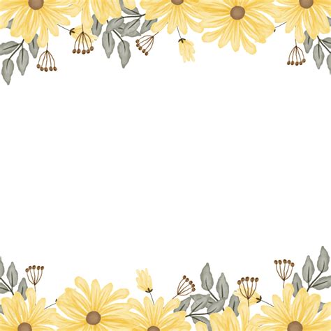 Daisy Flower Watercolor Png Transparent Watercolor Daisy Flower Border
