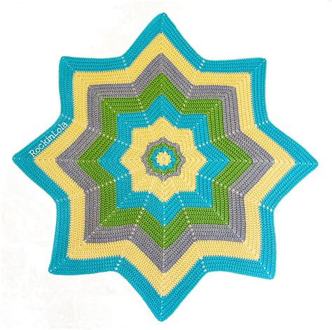 Ravelry Rockinlolas 8 Point Star Crochet Afghan Yellows And Blues Baby