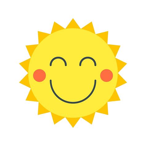 Smiling Sun In Cartoon Style Vector Isolated Object Perfect For