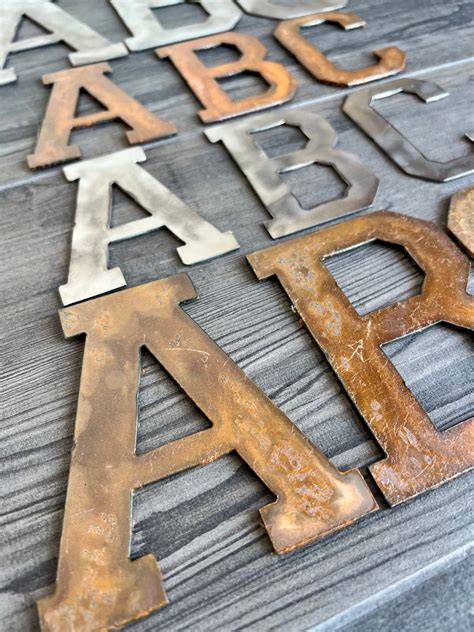 3 Inch Metal Letters And Numbers Rusty Or Natural Steel Finish Var