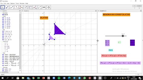 Cara Menemukan Konsep Dilatasi Menggunakan Aplikasi Geogebra Youtube