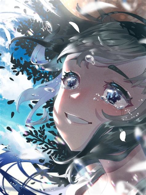 Download 600x800 Crying Tears Anime Girl Smiling