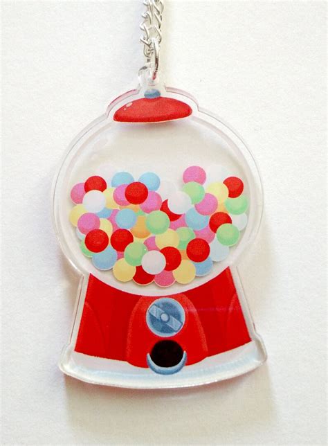 Gumball Machine Clear Acrylic Charm Necklace Etsy